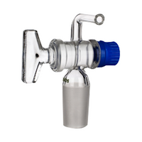 Simax Adapter with Stopcock & Bended Tube, Socket Joint 19/26, Key No. 2, 7 x 45mm, Borosilicate Glass, Each Each