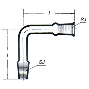 Bend Glass Recovery Slopping 90 Socket Joint 14/23 length 65mm European Each