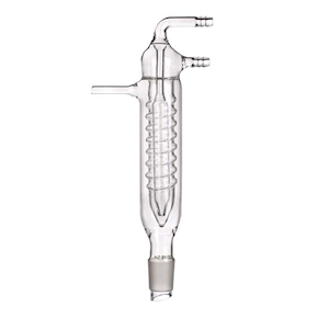 Simax Condenser, Spiral Acc. Friedrichs, with Side Hose Connection, Socket Joint 14/23, 44 x 200(L) mm, Borosilicate Glass, Each Each