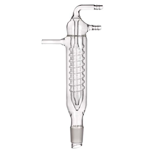 Simax Condenser, Spiral Acc. Friedrichs, with Side Hose Connection, Socket Joint 29/32, 44 x 220(L) mm, Borosilicate Glass, Each Each