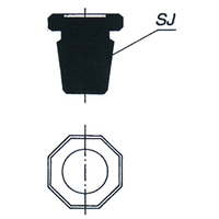 Stopper Glass Octagon 29/32 Solid European Each