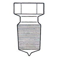 Simax Glass Stopper, Socket Joint 14/23, Hollow with Tip, Hexagonal, Borosilicate Glass, European, Each Each