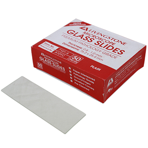 Livingstone Premium Pathology Grade Microscope Glass Slide, Thickness: 1.0-1.2mm, Non-Interleaved, 50/Pack Pack