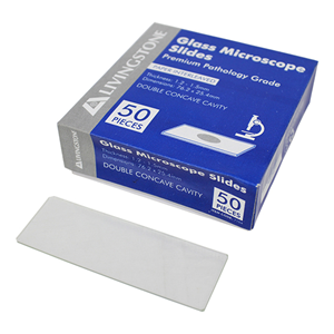 Livingstone Microscope Glass Slide with Single Concave Cavity, Thickness: 1.2-1.5mm, Interleaved, 50/Pack Pack