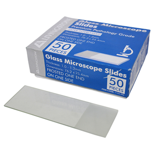 Livingstone Premium Pathology Grade Microscope Glass Slide, Thickness: 1.0-1.2mm, Non-Interleaved, 50/Pack Pack