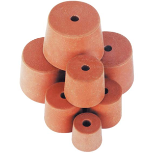 Rubber Stopper, One Hole, 13mm Base x 16mm Top x 20mm Height, 10/Pack Pack