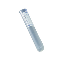 Aptaca Cylindrical Test Tubes with Label, 10ml, 16mm Diameter x 100mm, Graduated with Rim, Polypropylene, 250/Bag Bag