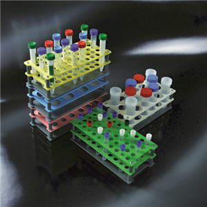 Aptaca Test Tube Rack, 13(D)mm Test Tube, 50 Holes, 235 x 110 x 75mm, Alphanumeric Embrossed Grid, Stackable, Autoclavable, PP, Each Each