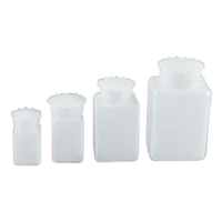 Aptaca Square Bottle with Inner Closure and Screw Cap, 500ml, Graduated, Dimensions: 70 x 80mm, H: 138mm, Mouth Diameter: 45mm, HDPE, Each Each