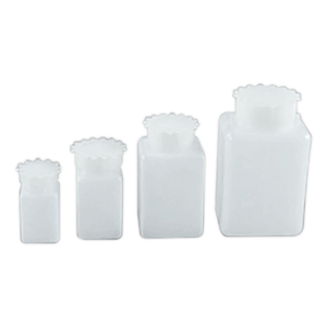 Aptaca Square Bottle with Inner Closure and Screw Cap, 500ml, Graduated, Dimensions: 70 x 80mm, H: 138mm, Mouth Diameter: 45mm, HDPE, Each Each