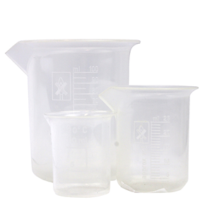 Aptaca Beaker, 100ml, Low Form, Graduated with Spout, Polypropylene, Autoclavable, 52 (Diameter) x 72 (Height) mm, Each