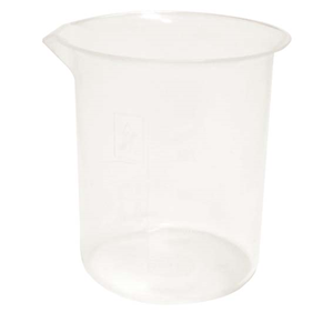 Aptaca Beaker, 25ml, 49mm Height x 34mm Outer Diameter, Low Form, Graduated with Spout, TPX, Autoclavable, Each