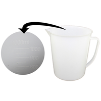 Livingstone Measuring Jug with Handle, HDPE Recyclable Plastic, 1 Litre, 125mm Diameter x 140mm Height, Graduated, Each Piece