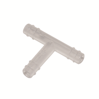 T Connector, Fits 4mm Tubes, Screw Type, Autoclavable, with Serration, Recyclable Polypropylene, Each Each