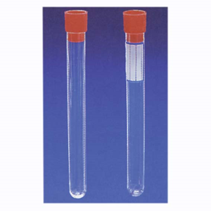 Aptaca Cylindrical Test Tubes, with Cap and Label, without Rim, 20mL, 16 x 150mm, Non-Graduated, Polystyrene, 1,000 Pieces/Box Box