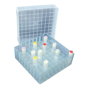 Aptaca Storage Boxes for 1 - 2mL Cryotubes (Cryogenic Tubes), 81 Places (9 x 9), Alphanumeric Grid, Polypropylene, Each Each