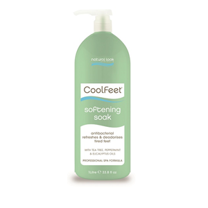 Natural Look Cool Feet Pedicure Softening Soak, 1 Litre Pump Bottle, Each Each