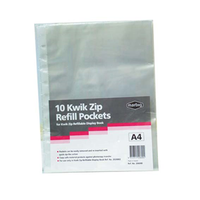 DISPLAY BOOK A4 REFILLS 10'S KWICK ZIP 10/PK Pack