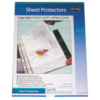 Marbig Sheet Protectors, A4, Heavy Duty, Clear, 50/Pack Pack