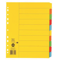 ACCO 10 TAB COL EXTRA WIDEDIVIDERS,BRIGHT 37190 Each