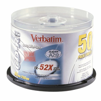 Recordable Cdr 80min Spindle 52x 50/pk Verbatim Each