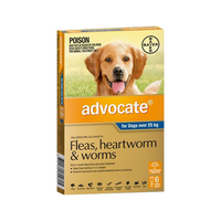 Advocate Fleas, heartworm & worms for Dogs over 25 kg, 6 pipettes/pack Pack