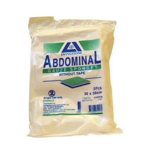 Abdominal Gauze Sponge, 22.5 x 22.5cm, Non-Sterile, with Tape, 100per Bag, 8 Bags/Carton Carton