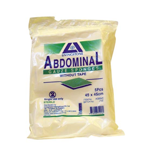 Abd Gze Spge 45Cm Strl Wo/Tape5/Pk Pack
