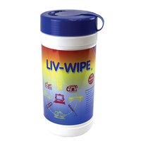 Liv-Wipe Antibacterial Alcohol Wipes, 70pct Isopropyl Alcohol Sanitiser, 21 x 14cm, 100/Recyclable Tub TUB