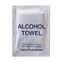 Briemar 70pct Isopropyl Alcohol Towel, 30pct Water for Irrigation, 160 x 140mm, 1,000 Pieces/Box