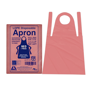 Livingstone Disposable Apron, 71 x 117cm, Recyclable LDPE, Bib Type, Single Pack, White, 100/Box Box