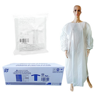 Livingstone Disposable Poncho, Recyclable LDPE, 80 x 125cm, Hoodless, Single Pack, White, Loose
