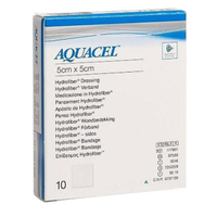 Aquacel Extra Hydrofiber Wound Dressing, 5x5 cm, 10/Pack Pack