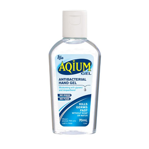 Out of Date, Discounted, Aqium Antibacterial Sanitising Alcohol Gel, 70ml, Each, Original Condition, Whilst Stock Last Each