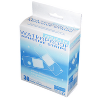Aqua-Liv Transparent Waterproof First Aid Adhesive Strips, with Pad, 7.3 x 2.5cm, Sterile, 30/Box Box
