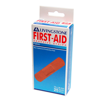 Out of Date, Livingstone Adhesive Fabric First Aid Strips with Pad 73 x 18mm Latex Free Sterile 25/Box Price Discounted While Stocks last Box