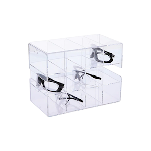 Argos Technologies Acrylic Safety Glasses Holder, 6.75(L) x 12.25(W) x 9.25(H) Inches, 12 Unit, Each Each