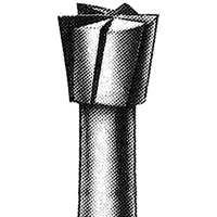 Ash Tungsten Carbide Burs, Inverted Cone, Plain Cut, Friction Grip, 012N, Each Pack