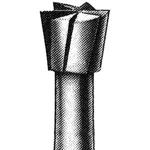 Ash Tungsten Carbide Burs, Inverted Cone, Plain Cut, Friction Grip, 012N, Each Pack