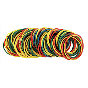 Ava Mixed Colour Elastic Rubber Bands, 100/Bag Bag
