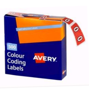 Avery Side Tab Colour Coding Label, '3', 25 x 38mm, Dark Orange, 500 Labels/Roll Box