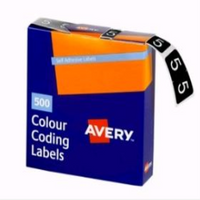 Avery Side Tab Colour Coding Label, '4', 25 x 38mm, Dark Green, 500 Labels/Roll Box