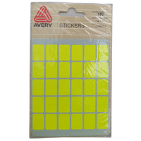 Avery Stickers, 12 x 18mm, Rectangular, Flourescent Green, 180/Pack Pack