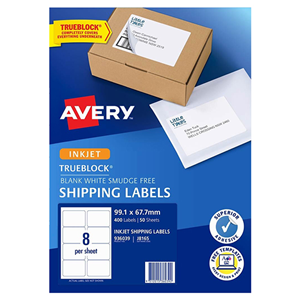 AVERY INKJET LABELS J8165M 8UP400L PK/50 Pack