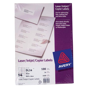 Avery Cop/las. Labels A4 Dl14 98x38mm 100/bx Box | Livingstone ...