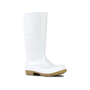 Bata Jobmaster 2 Gumboots, Size 12, 400mm, Safety, Steel Toe, PVC, White, 1 Pair (892-10095) Pair