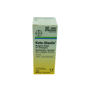 Keto Diastix Reagent Strips, 50/Box (1733581) Pack