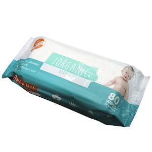Livingstone Baby Wipes 100 Percent Organic, Biodegradable, 19x21cm. 80 Wipes in Resealable Pack Pack