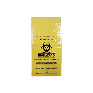 Livingstone Biohazard Autoclavable Waste Bag, 55 x 70cm, 36 Litres, 50um, Open Diameter: 30cm, Polypropylene, Clear, 250 Pieces/Carton