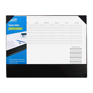 BANTEX DESK PADS WITH CALENDARBLACK EACH Each